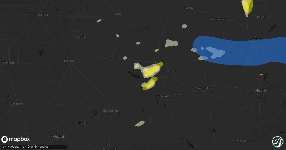 Hail map in Ira, TX on May 22, 2026