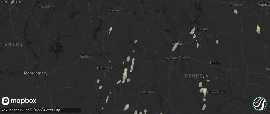 Hail map in Junction City, GA on May 22, 2026