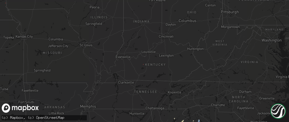 Hail map in Kentucky on May 22, 2026
