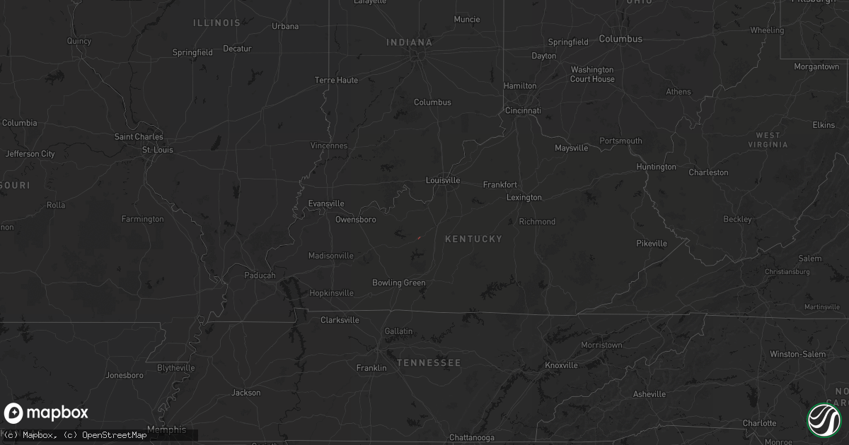 Hail map in Kentucky on May 22, 2026