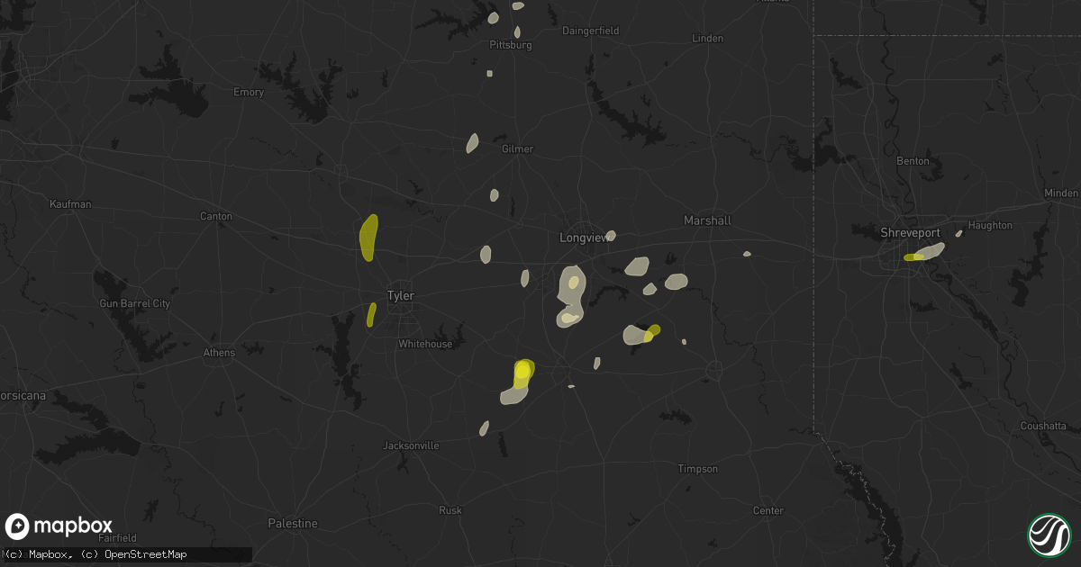 Hail map in Kilgore, TX on May 22, 2026