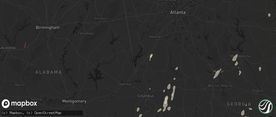 Hail map in Lagrange, GA on May 22, 2026