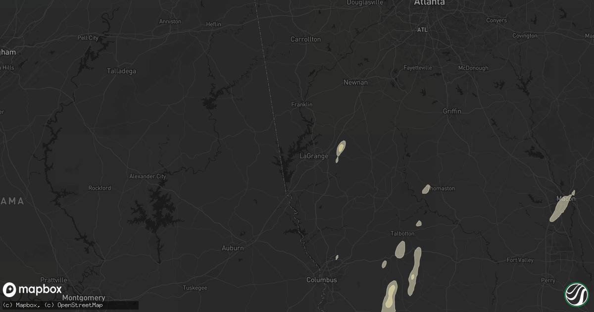 Hail map in Lagrange, GA on May 22, 2026