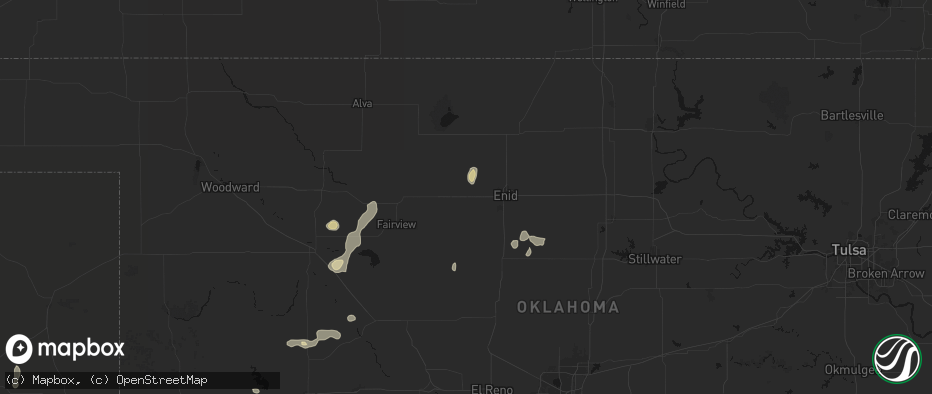 Hail map in Lahoma, OK on May 22, 2026