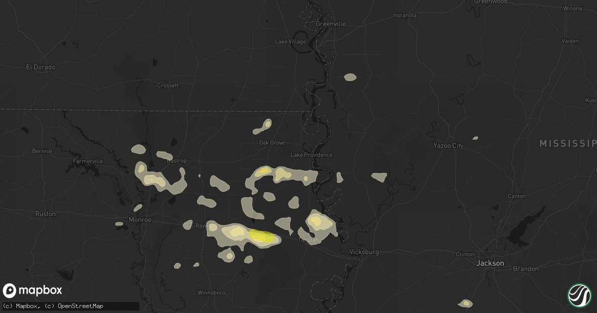 Hail map in Lake Providence, LA on May 22, 2026