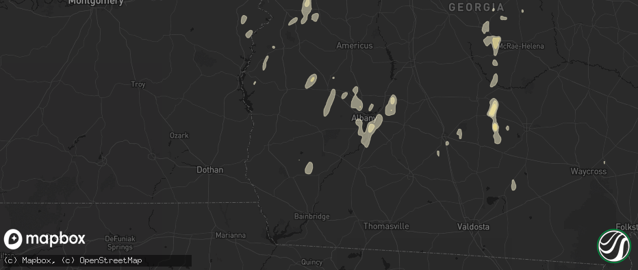 Hail map in Leary, GA on May 22, 2026