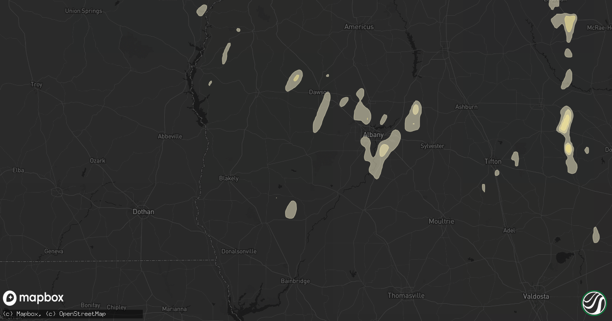 Hail map in Leary, GA on May 22, 2026