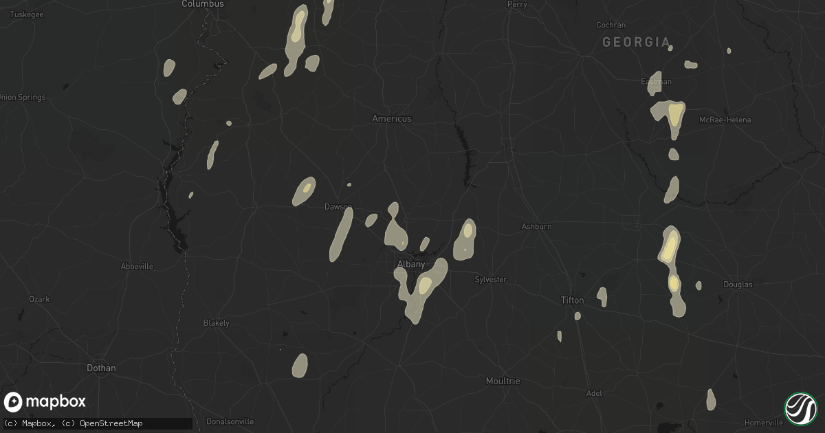 Hail map in Leesburg, GA on May 22, 2026