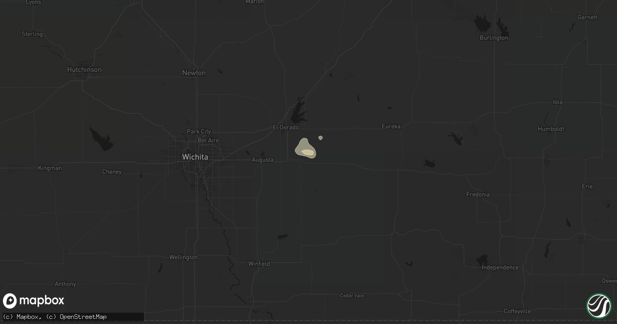 Hail map in Leon, KS on May 22, 2026