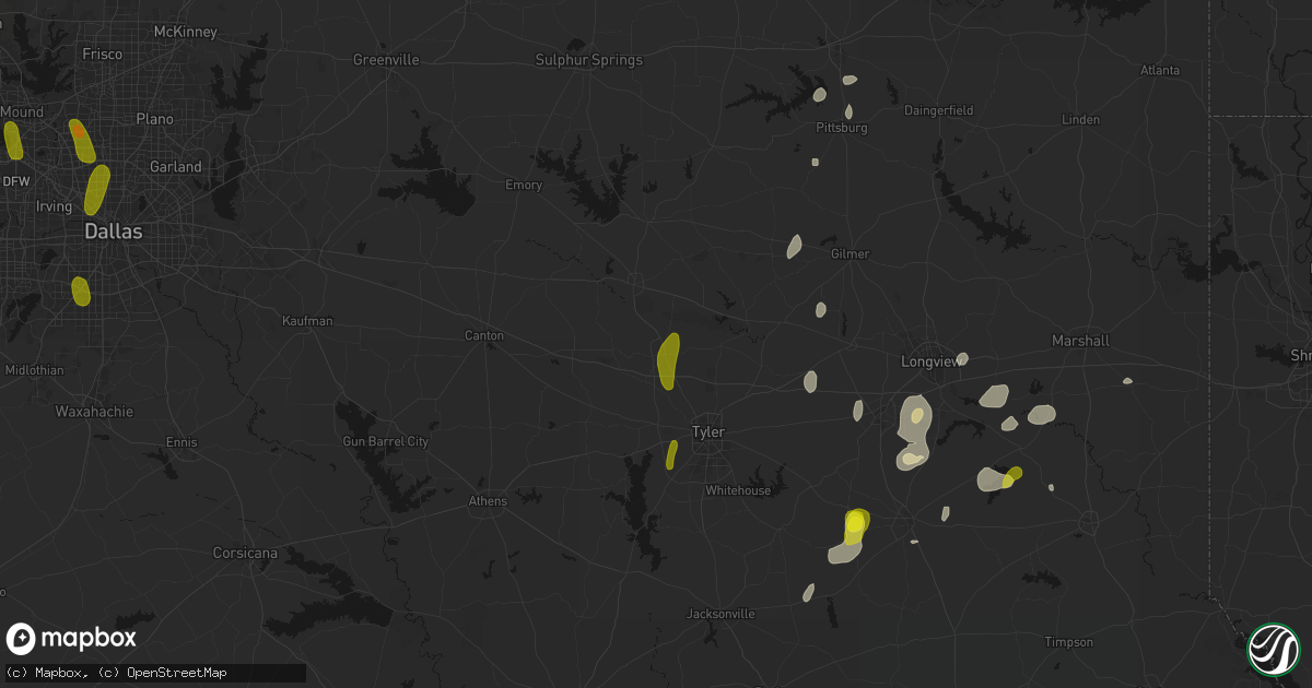 Hail map in Lindale, TX on May 22, 2026