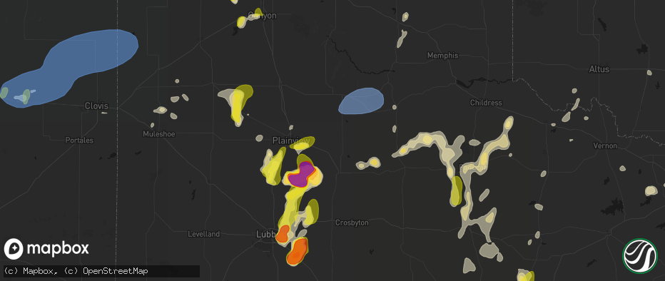 Hail map in Lockney, TX on May 22, 2026