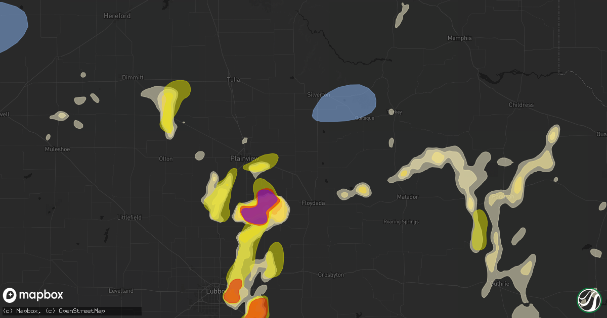 Hail map in Lockney, TX on May 22, 2026