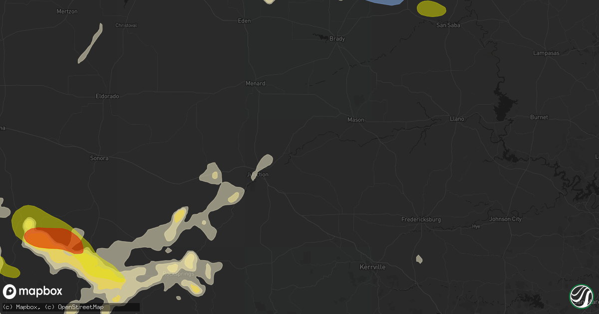 Hail map in London, TX on May 22, 2026
