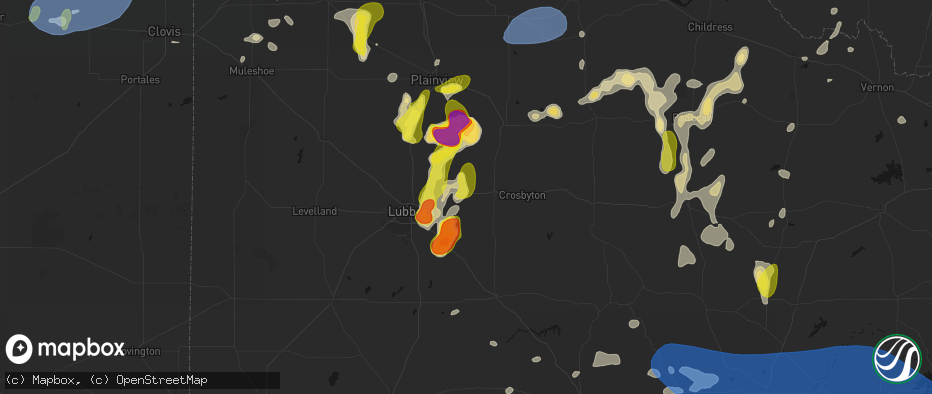 Hail map in Lorenzo, TX on May 22, 2026