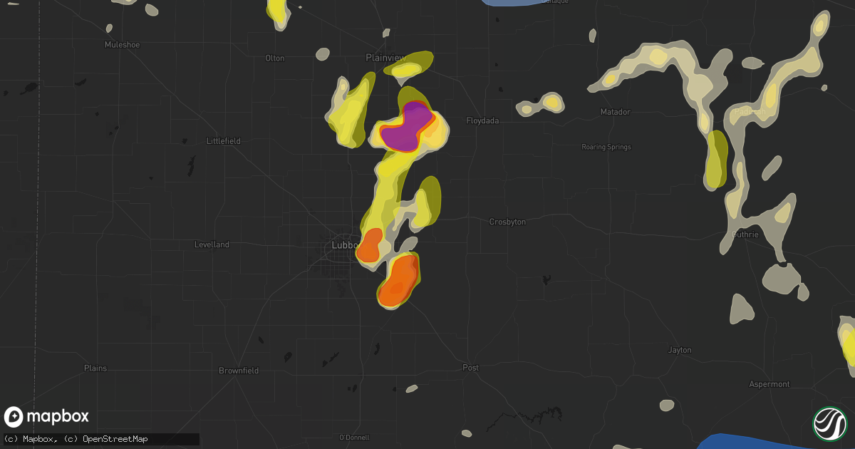 Hail map in Lorenzo, TX on May 22, 2026