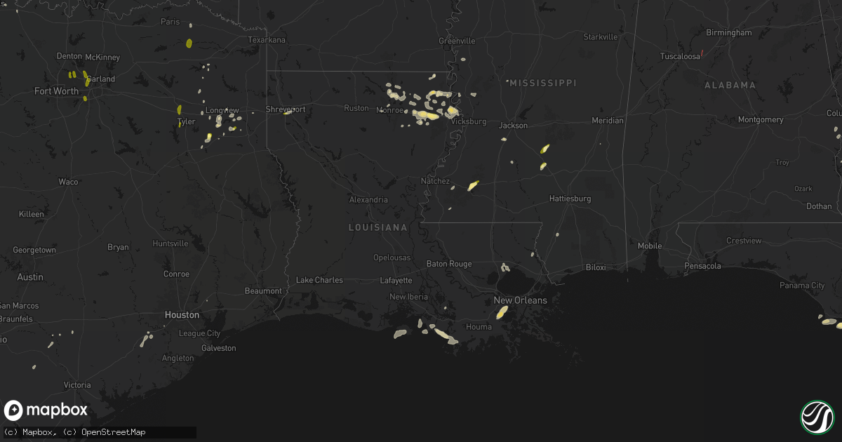 Hail map in Louisiana on May 22, 2026