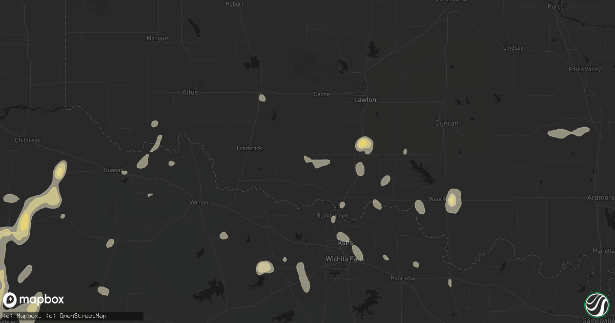 Hail map in Loveland, OK on May 22, 2026