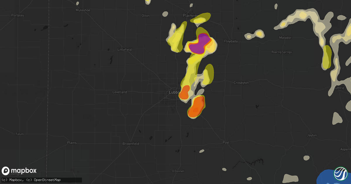 Hail map in Lubbock, TX on May 22, 2026