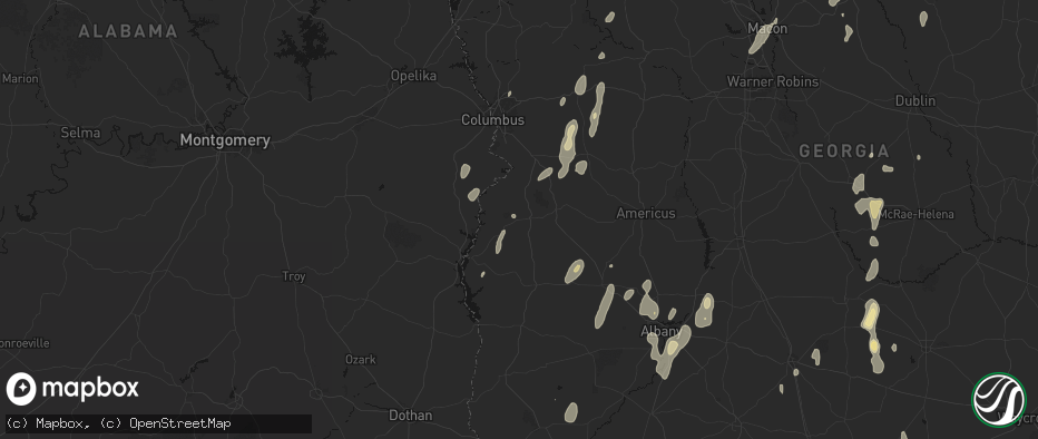 Hail map in Lumpkin, GA on May 22, 2026