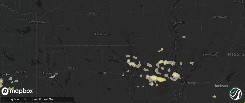 Hail map in Marion, LA on May 22, 2026