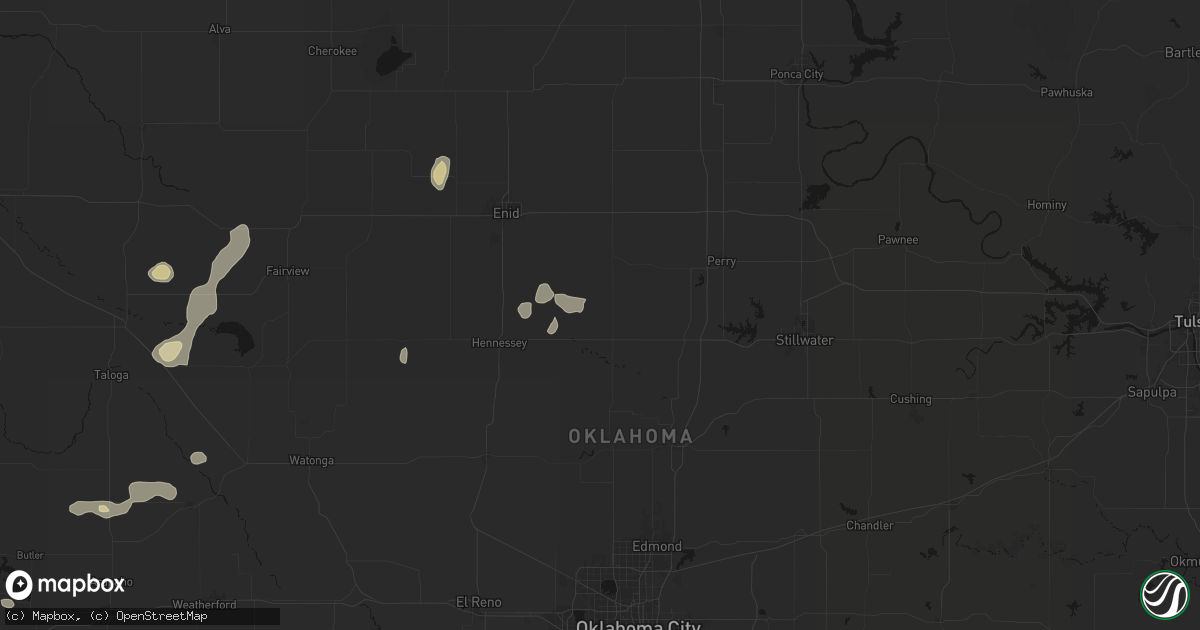 Hail map in Marshall, OK on May 22, 2026