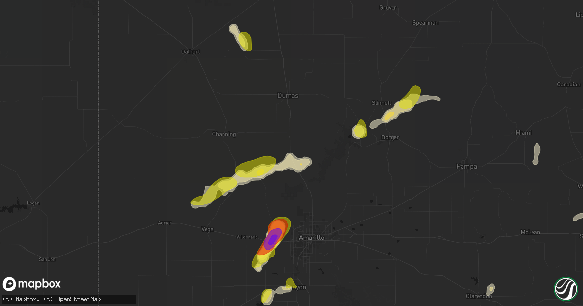 Hail map in Masterson, TX on May 22, 2026