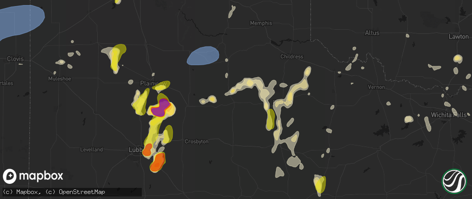Hail map in Matador, TX on May 22, 2026