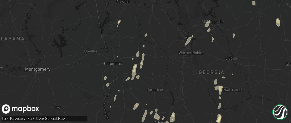 Hail map in Mauk, GA on May 22, 2026