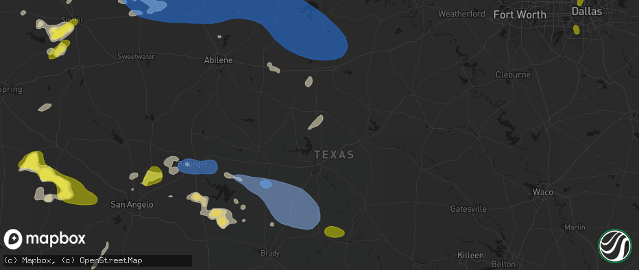 Hail map in May, TX on May 22, 2026