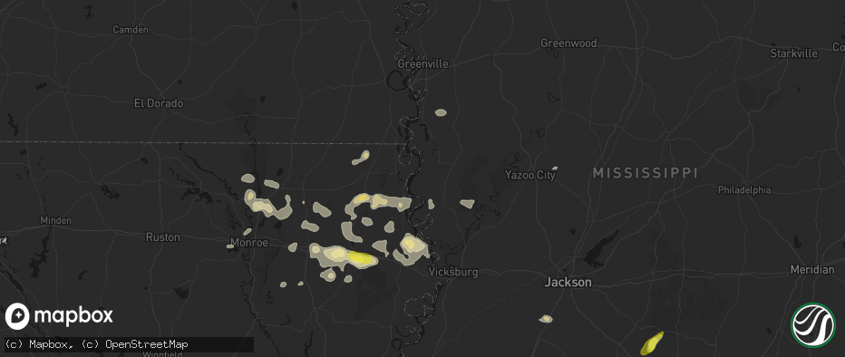 Hail map in Mayersville, MS on May 22, 2026