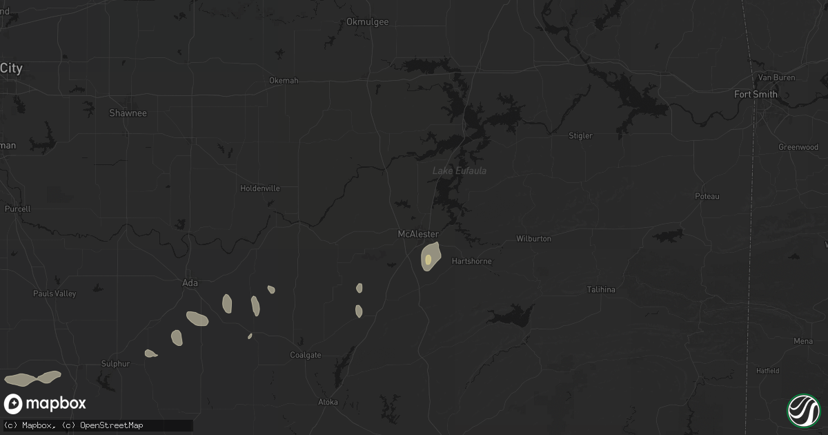 Hail map in Mcalester, OK on May 22, 2026