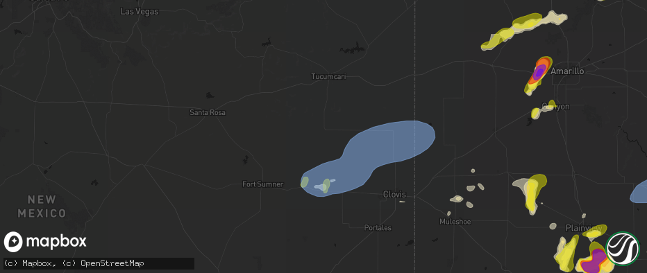 Hail map in Mcalister, NM on May 22, 2026