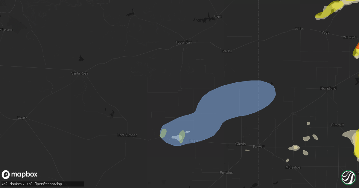Hail map in Mcalister, NM on May 22, 2026