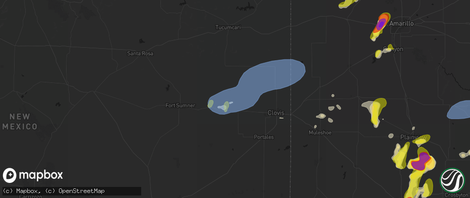 Hail map in Melrose, NM on May 22, 2026