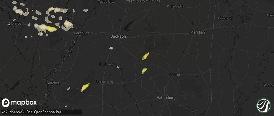 Hail map in Mendenhall, MS on May 22, 2026