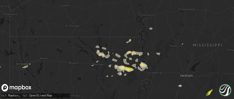 Hail map in Mer Rouge, LA on May 22, 2026