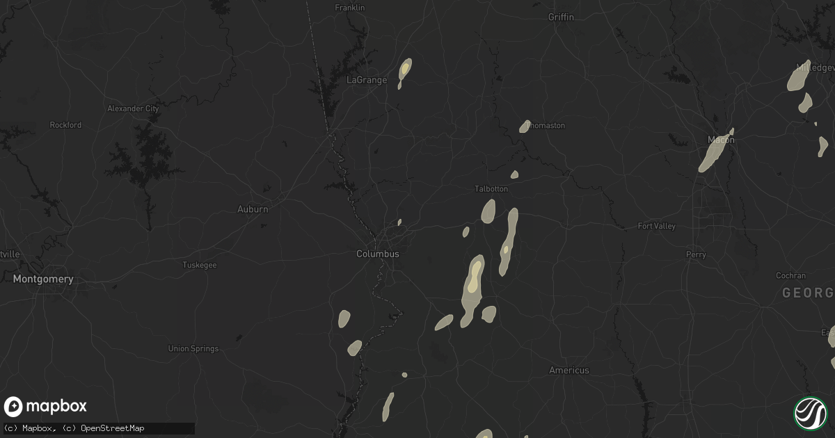 Hail map in Midland, GA on May 22, 2026