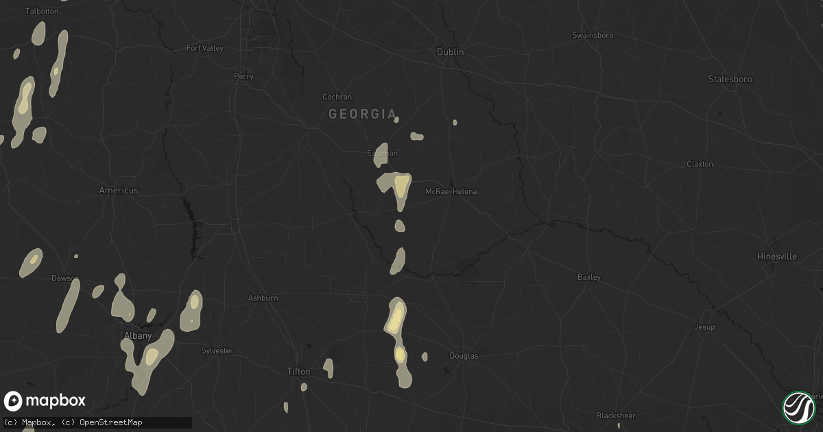 Hail map in Milan, GA on May 22, 2026