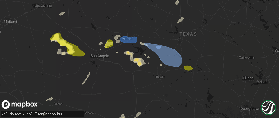 Hail map in Millersview, TX on May 22, 2026