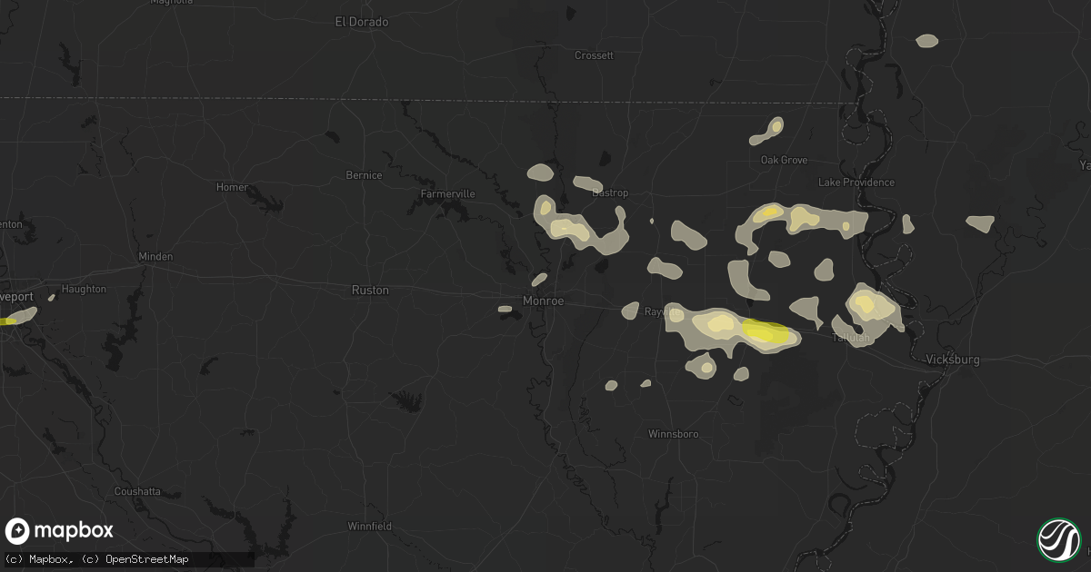 Hail map in Monroe, LA on May 22, 2026