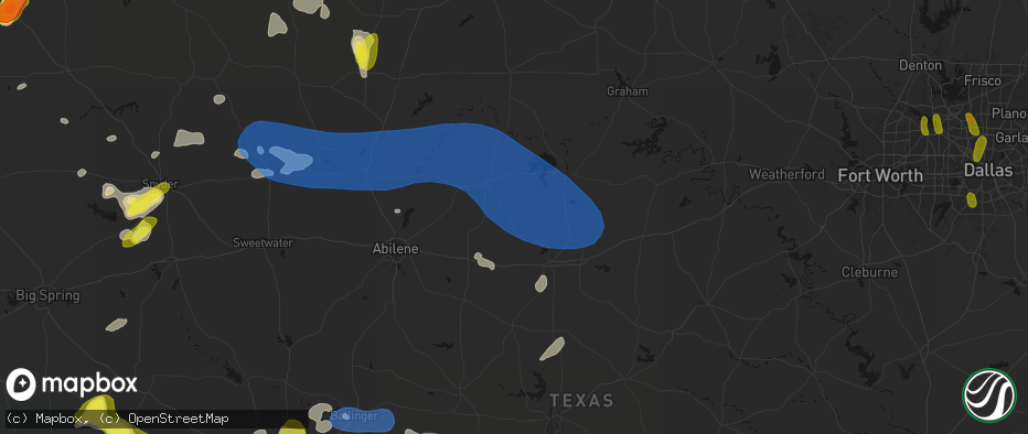 Hail map in Moran, TX on May 22, 2026