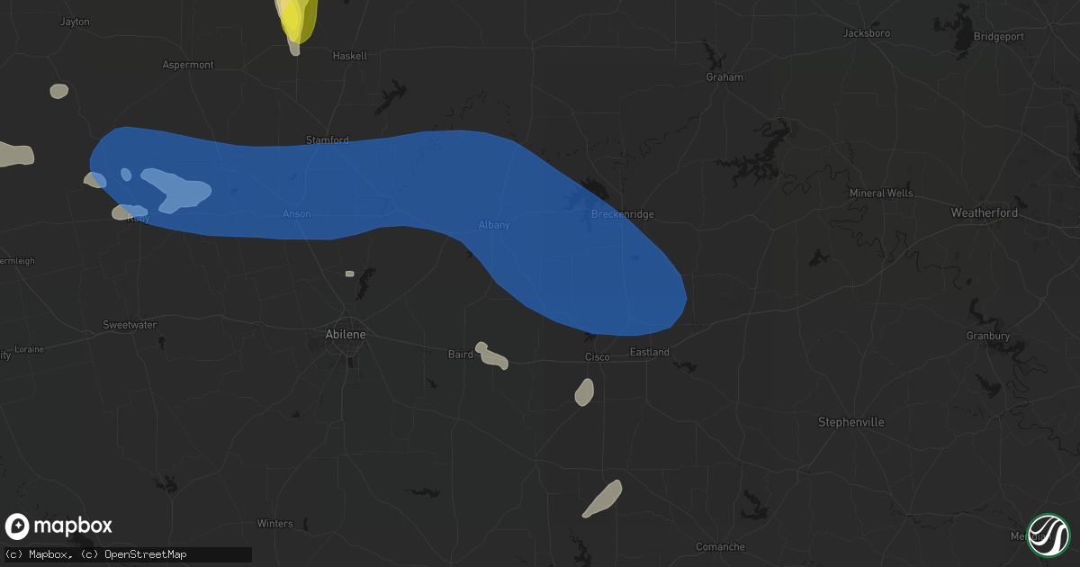 Hail map in Moran, TX on May 22, 2026