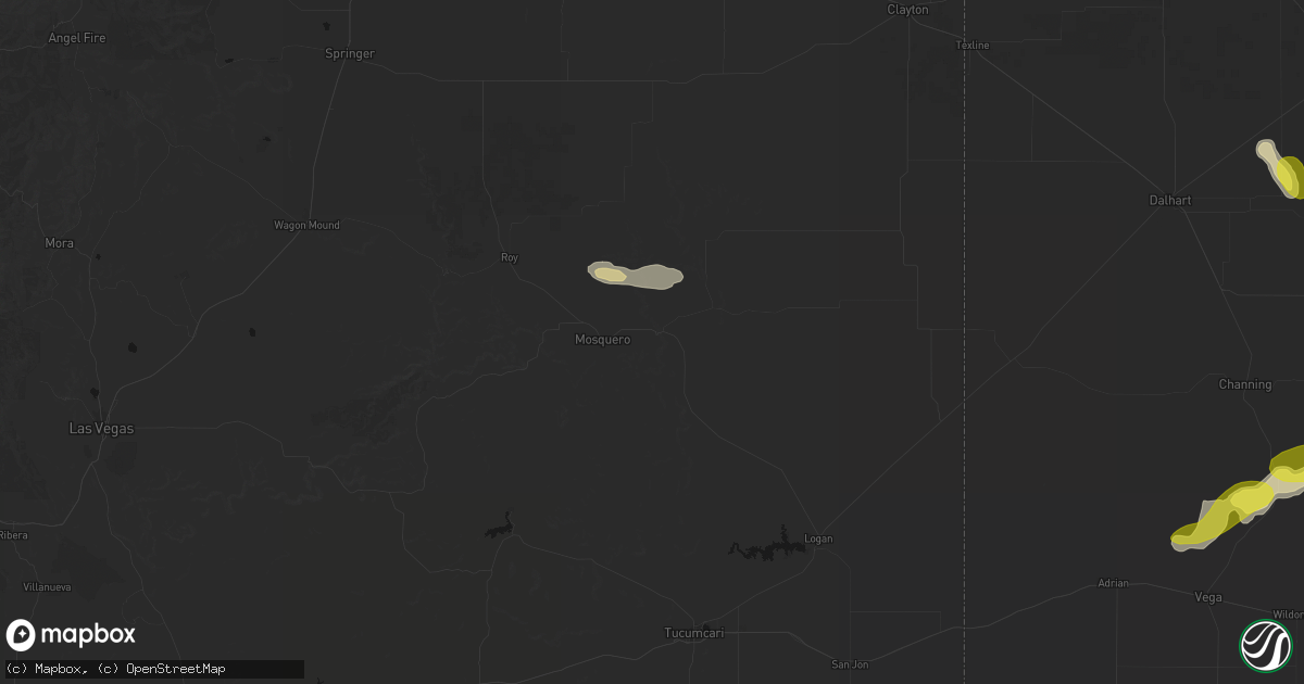 Hail map in Mosquero, NM on May 22, 2026