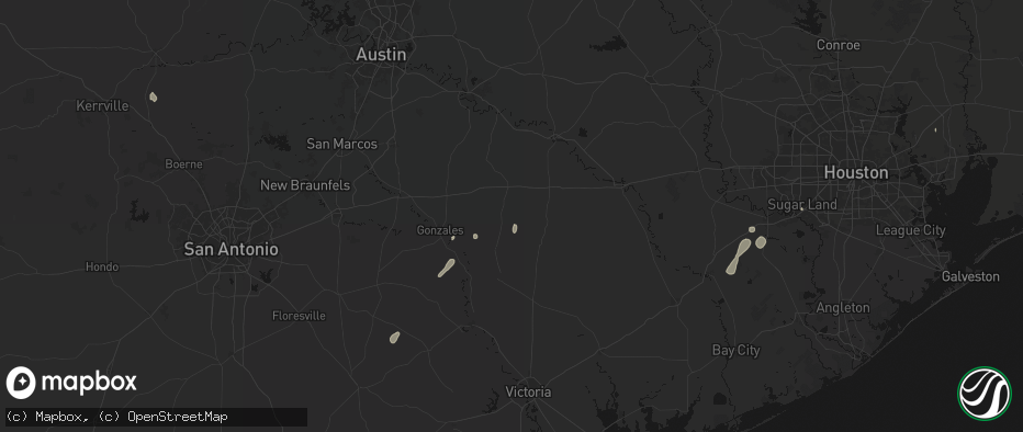 Hail map in Moulton, TX on May 22, 2026