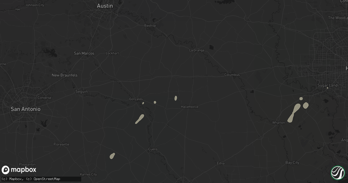 Hail map in Moulton, TX on May 22, 2026