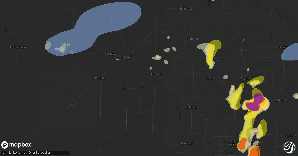 Hail map in Muleshoe, TX on May 22, 2026