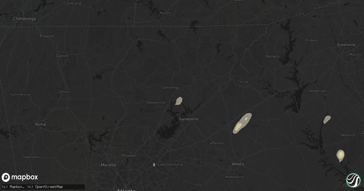 Hail map in Murrayville, GA on May 22, 2026