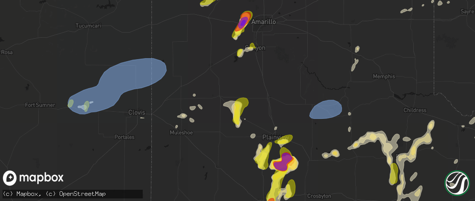 Hail map in Nazareth, TX on May 22, 2026