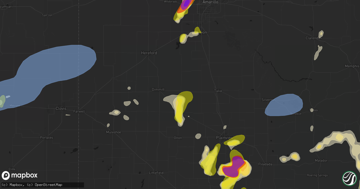 Hail map in Nazareth, TX on May 22, 2026