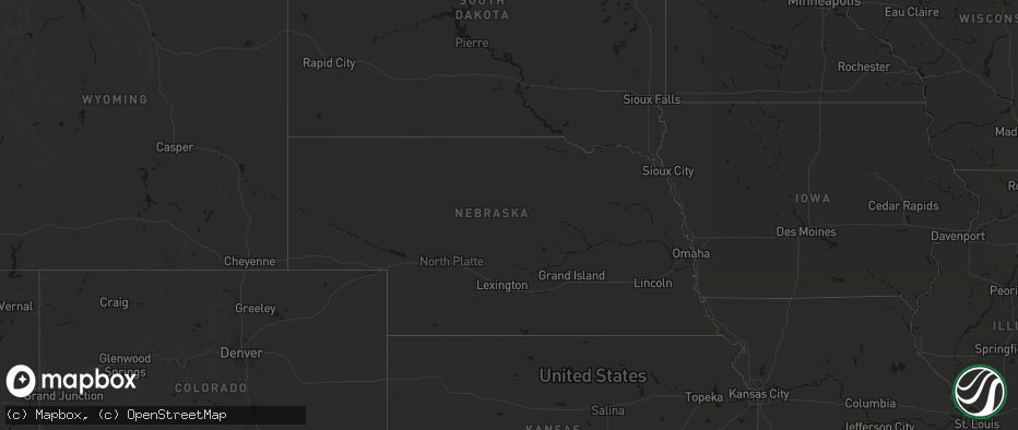 Hail map in Nebraska on May 22, 2026